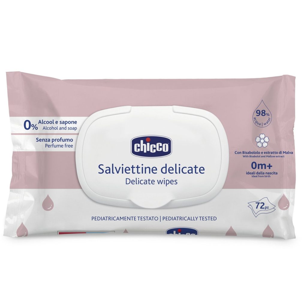 Chicco Servetele umede Delicate N72 buc cu capac 1205060 Cutie N72