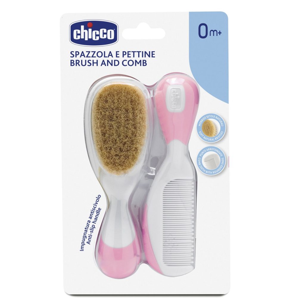 Chicco Set perie, pieptene p/u copii Roz 66003310 Cutie N1