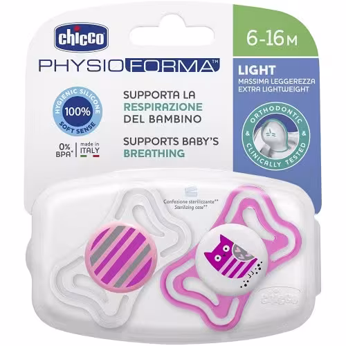 Chicco Suzeta new new Physio Light GIRL silicon 6-16M 2buc 7103311 Cutie N2