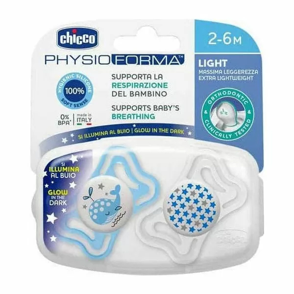 Chicco Suzeta new Physio Light LUMI silicon 2-6M 2buc 7103141 Cutie N2