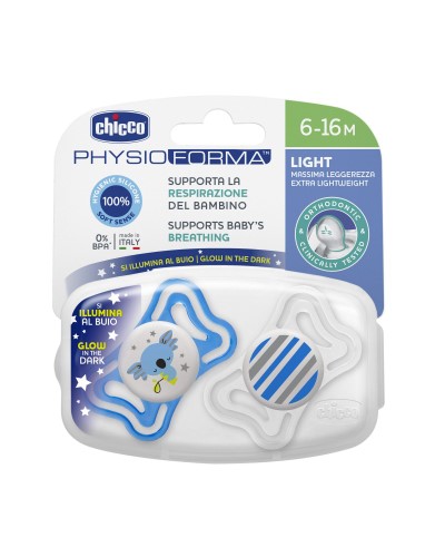 Chicco Suzeta new Physio Light LUMI silicon 6-16M 2buc 7103341 Cutie N2