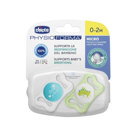 Chicco Suzeta MICRO silicon   Albastra 0-2M 2bu Cutie N2