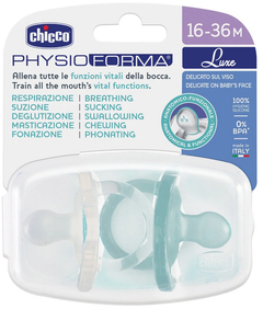 Chicco Suzeta luxe Blue/Transparent 16-36M 2buc 7303531 Cutie N2