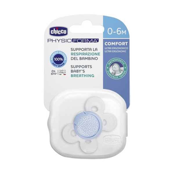 Chicco Suzeta Physio Comfort silicon Albastra 0-6M 1buc Bucata N1