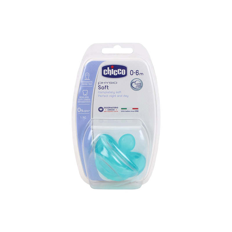 Chicco Suzeta totala din silicon Albastra 0-6M 1Buc Cutie N1