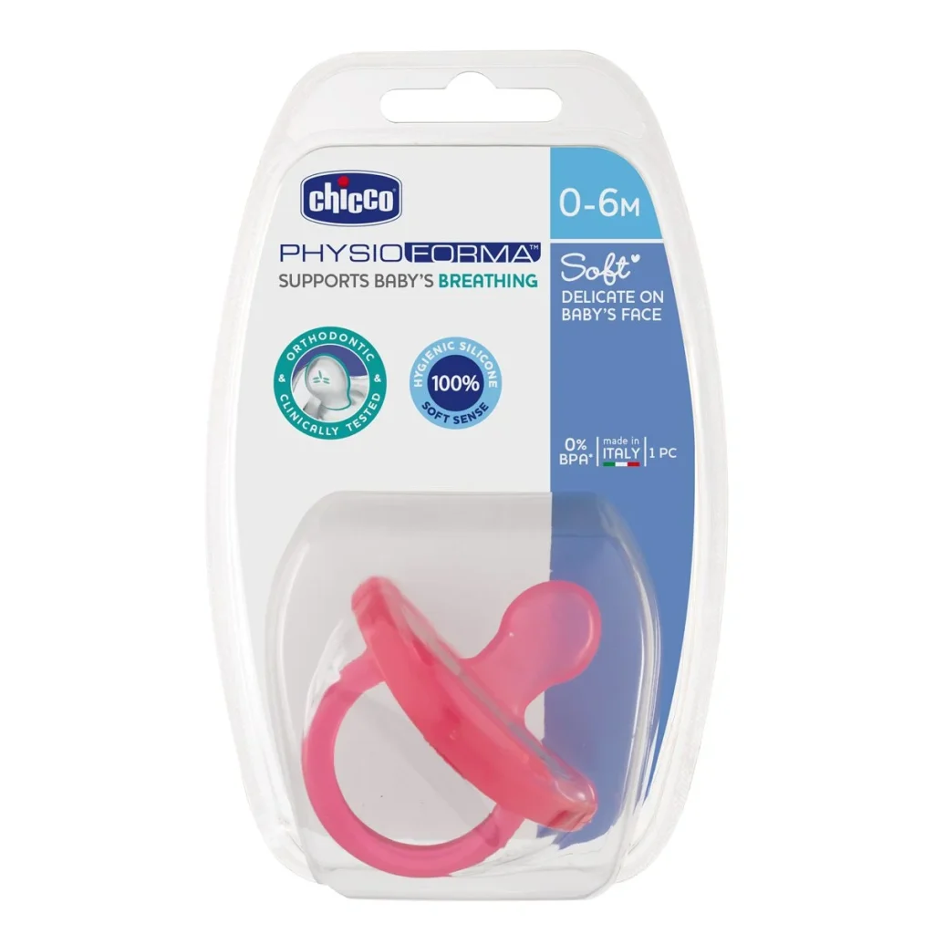 Chicco Suzeta totala din silicon Roz 0-6M 1Buc Bucata N1