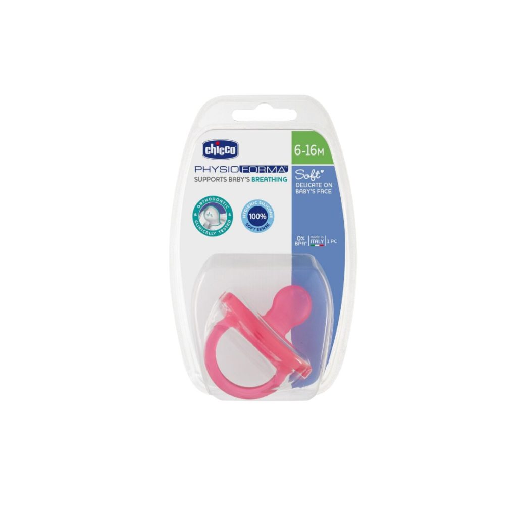 Chicco suzeta totala din silicon  Roz 6-12M 1Buc Bucata N1