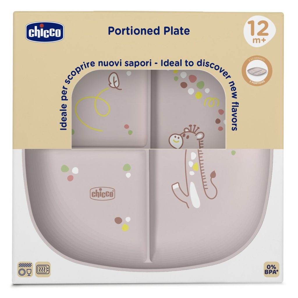 CHICCO  Farfurie portionata 12M+ PINK 2025  1600315