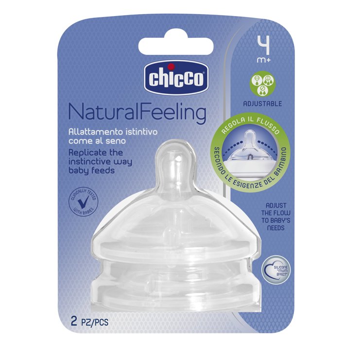 Chicco Tetina silicon NaturalFeeling flux ajustabil 4+luni Bucata N1